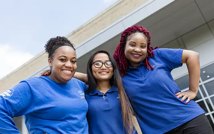 Students in Student Life Shirts